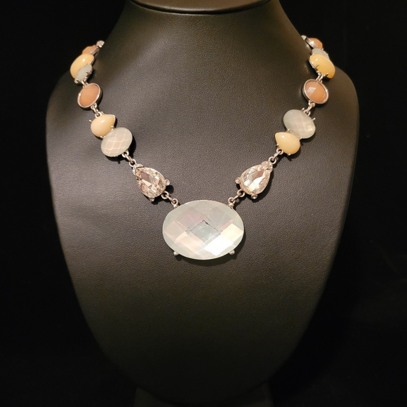 Estate LOFT Lucite & Rhinestone Long Necklace - Picture 1 of 5